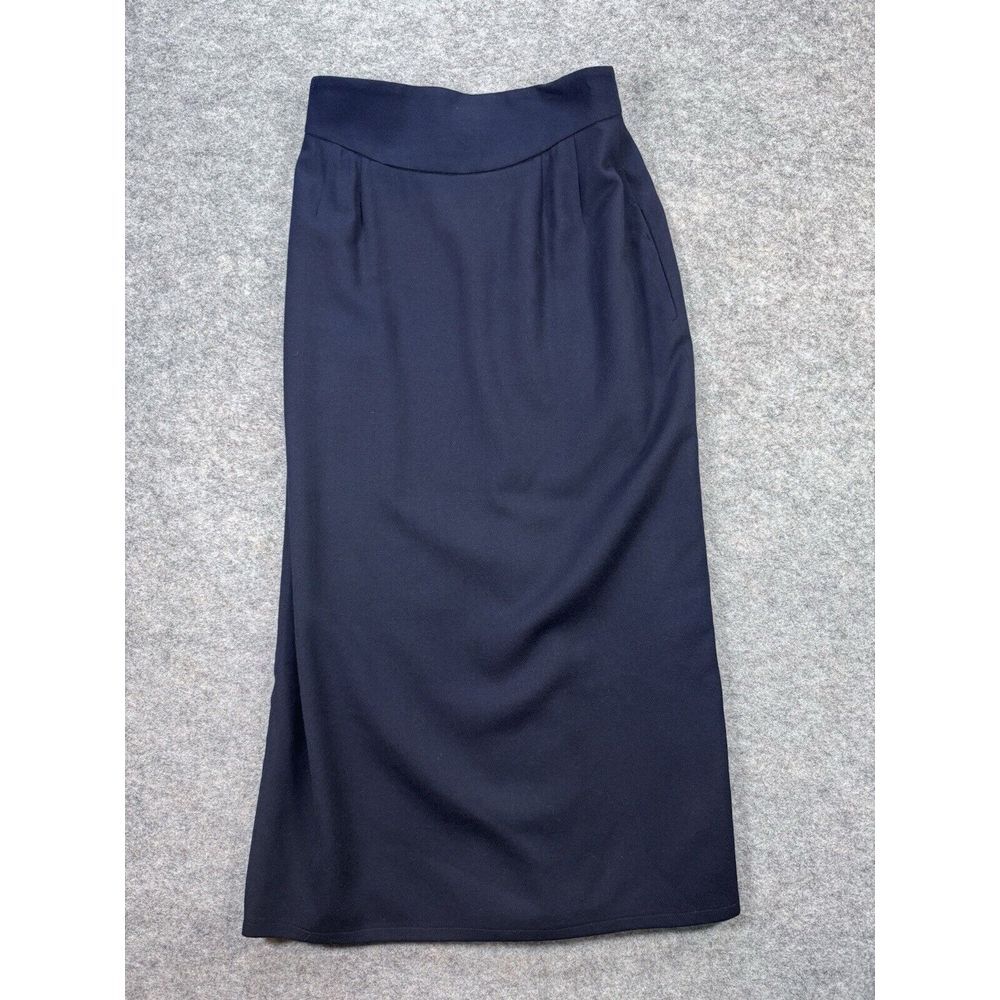 Mary Anne Restivo Women 10 Skirt Blue 100% Worsted Wool‎ Pencil U.S.A Pockets